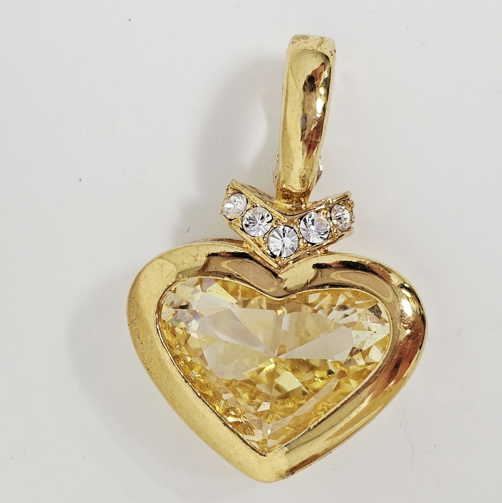 Nolan Miller Citrine Goldtone Pendant 18"chain